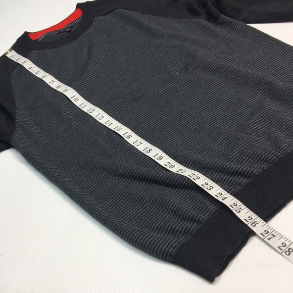 Ted Baker London Men’s Wool Blend Black/Grey Stripped Sweater. Sz 4 - Picture 8 of 10